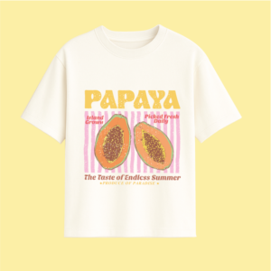 papapy overside tees - strwberry summer